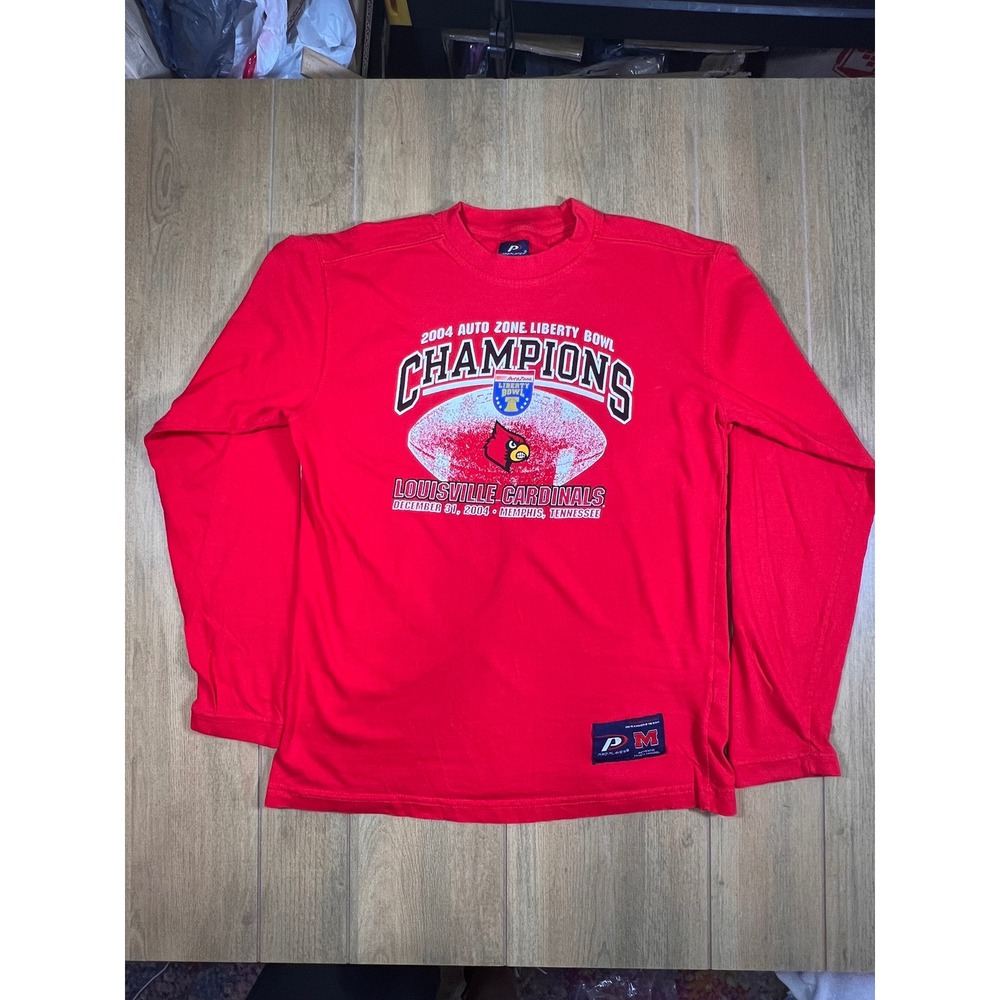 Louisville Cardinals Champions 2004 AutoZone Liberty‎ Bowl Red Shirt M